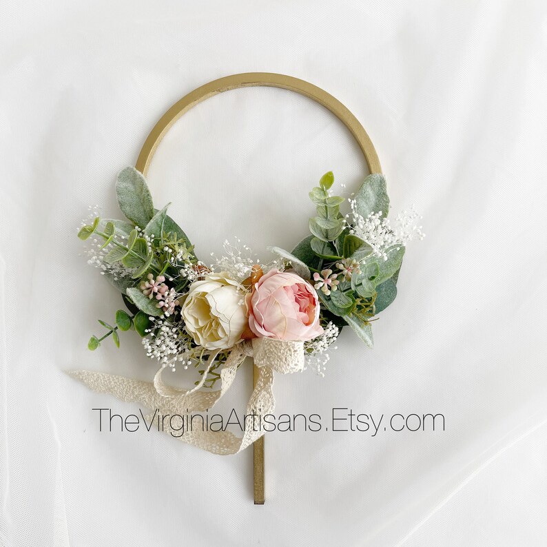 Hoop Blush and Cream Flower Cake Topper Flowers Cake Topper Etsy