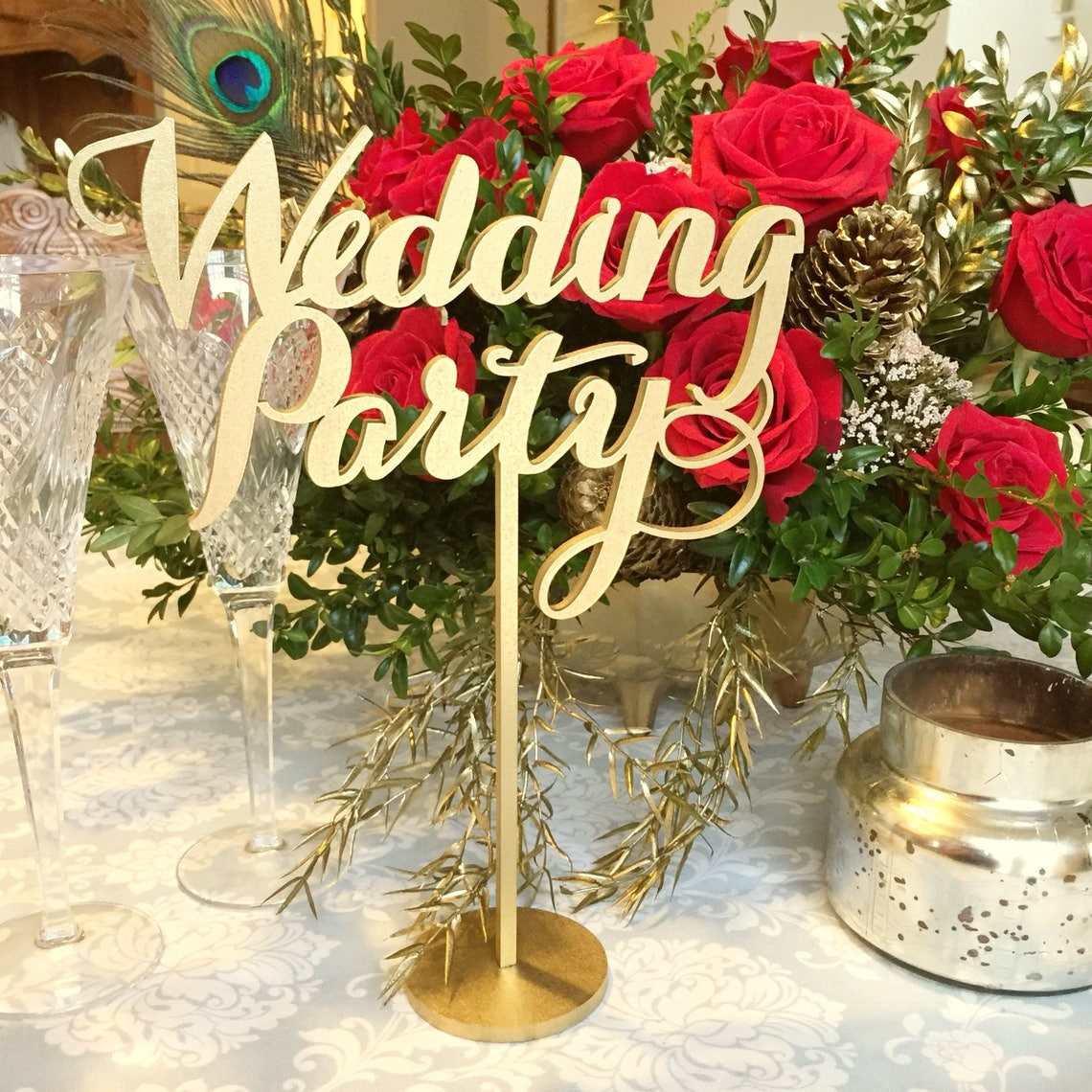 wedding-party-sign-laser-cut-wedding-party-sign-wedding-etsy