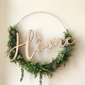 19 Succulent Wreath, Modern Hoop Wreath With Faux Succulents , Modern Style Wreath, Farmhouse Style Wreath, Home Succulents Wreath image 4