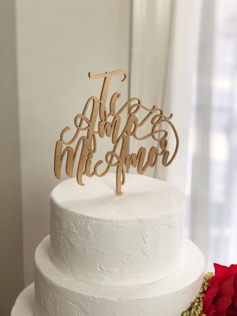 Te Amo Mi Amor Cake Topper Wedding Cake Topper in Spanish Etsy