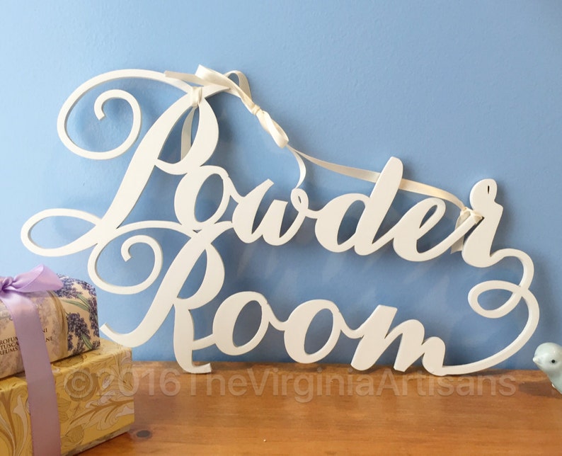 Powder Room Wall Sign - Powder Room Laser Cut Sign - Home Decor. Farm ...