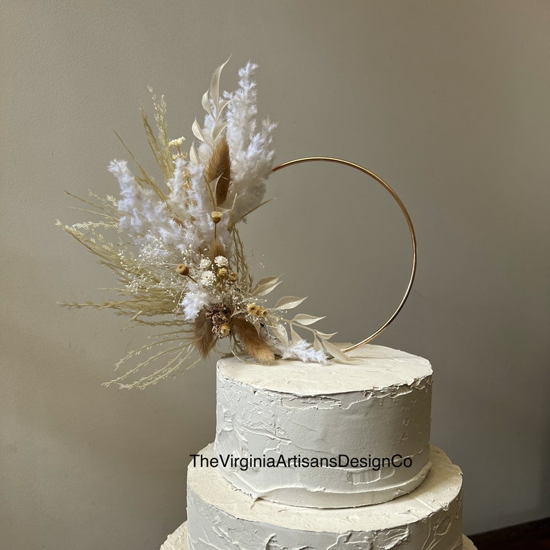 Hoop Dried Flowers Cake Topper Floral Cake Topper Etsy
