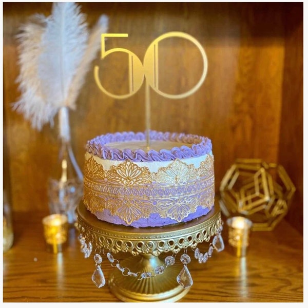 Birthday Cake Topper - Gatsby style - Gold - Silver -DIY - Art Deco Style Birthday Cake Topper