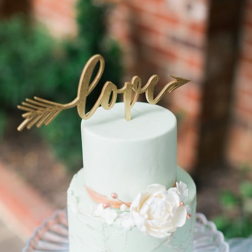 Rustic Wedding Cake Topper - Sunflower Heart Vine Love Sign For Garden Weddings