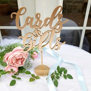 BEST SELLER Cards and Gifts Sign Party Signage Gold, Silver or DIY Laser Cut Gifts And Cards Sign Venice Line afbeelding 6