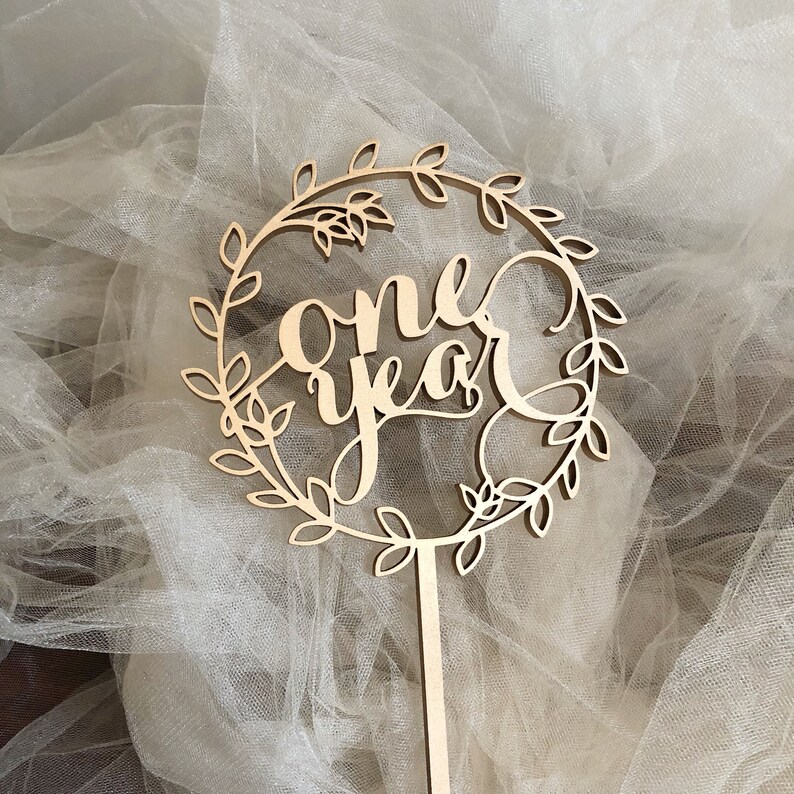 First Anniversary Cake Topper Anniversary Cake Topper One Etsy