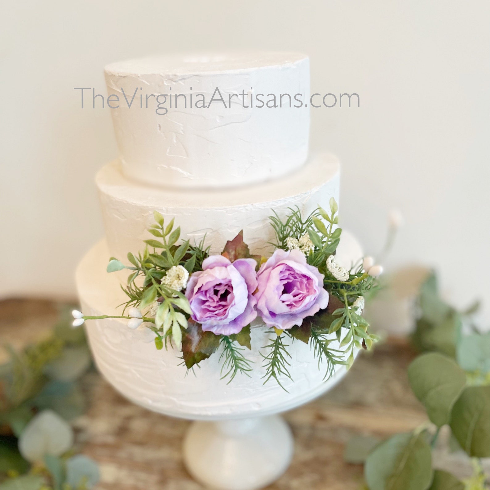 Silk Floral Wedding Cake Topper With Side Floral Option Etsy