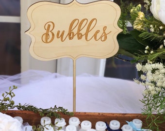 Bubbles Sign - Wedding Bubbles Table Sign - Wood Bubbles Sign - Send off Wedding Bubbles Sign - Rustic Wedding Decor