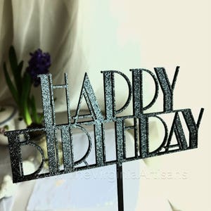 Happy Birthday Cake Topper - Art Deco Cake Topper - Great Gatsby Style -  Great Gatsby Cake Topper