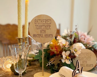 Thanksgiving Table Signs, Thanksgiving Day Decorations, Gather Signs, Different styles to choose from