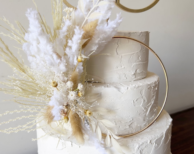 Hoop Dried Flowers Cake Topper Floral Cake Topper Etsy