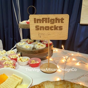 Inflight Snacks Sign/ Aviation Themed Table Sign, Aviation Party Decor / Baby Shower Vintage Airplane Baby Shower/ Birthday Decor image 6