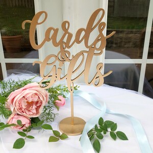 BEST SELLER Cards and Gifts Sign Party Signage Gold, Silver or DIY Laser Cut Gifts And Cards Sign Venice Line afbeelding 7