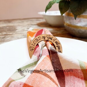 Napkin Rings Wood Napkin Rings with Scripture Thanksgiving Napkin Rings Thanksgiving Table Decor image 3