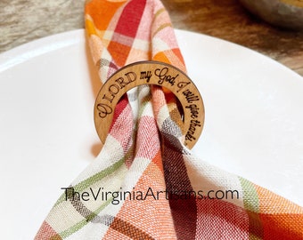 Napkin Rings - Wood Napkin Rings with Scripture  - Thanksgiving Napkin Rings - Thanksgiving Table Decor