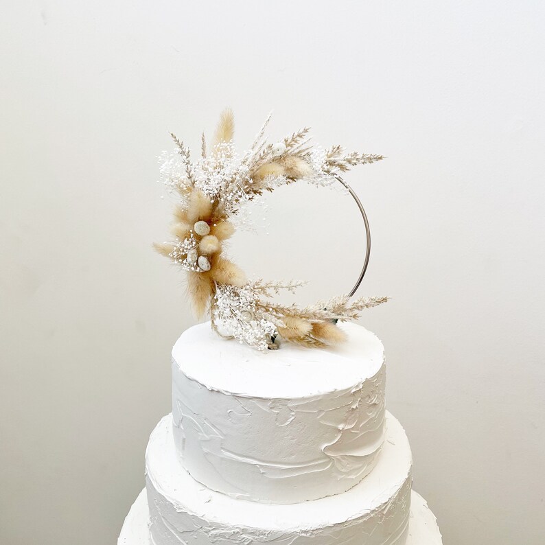 Hoop Dried Flowers Cake Topper Floral Cake Topper Etsy