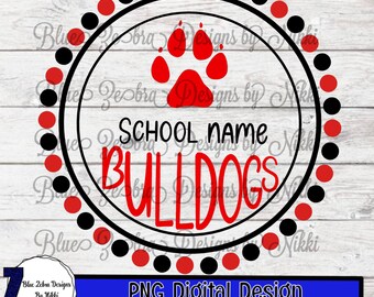 Bulldog mascot, bulldog mascot ,teacher, School monogram,svg, school mascot, bulldog, Sublimation, PNG , color customizable