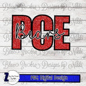 Bears, School monogram, school mascot, elementary, bears mascot, customizable,Sublimation, PNG, glitter