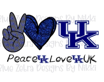 University of Kentucky Wildcats,Peace Love UK, Sublimação, PNG Go Big Blue