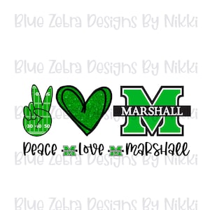 Marshall ,Peace Love Marshall, Marshall Thundering Herd, The Herd, Marshall University,sublimation ,png file, peace sign