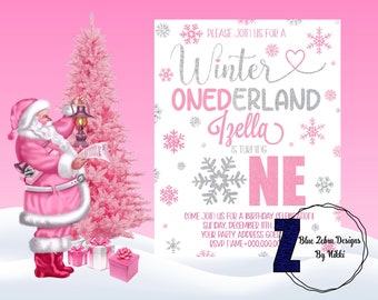 Invitación de cumpleaños de Winter Wonderland / Invitación de Winter ONEderland / Invitación de primer cumpleaños de Winter ONEderland / Digital o imprimible