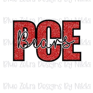PCE Bears, School monogram, school mascot, Park City Elementary, bears, Sublimation, PNG, glitter