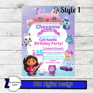 Gabbys Dollhouse Birthday Invitation | Gabby&#39;s Kids Birthday invite | Customizable | Digital Kids Party Invite, Boys & Girls Bday Card