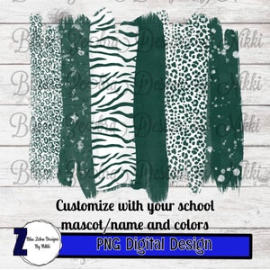 School Colors, Brush Stroke, Sublimation File, PNG Design, Leopard Print, Brush Strokes, Background,