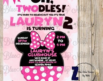 Invitación de cumpleaños de Minnie Mouse / Invitación de cumpleaños de Minnie Mouse Kids / Personalizable / Invitación a fiesta digital para niños, Tarjeta de cumpleaños para niños y niñas
