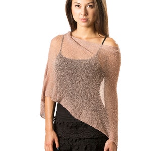 Champagne Blush Poncho, Wedding Shawl All In, Infinity Poncho, Lightweight Shawl, Resort Wear, Summer Poncho, 50+ Colors Avail #103