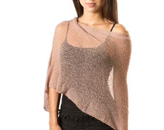 Geschenkidee für Mama, Champagner-Poncho, Muttertagsgeschenk, Infinity-Poncho für Mama, leichter Schal für sie, Geschenk für junge Mütter, Sommer-Poncho