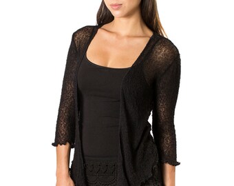 black see thru cardigan