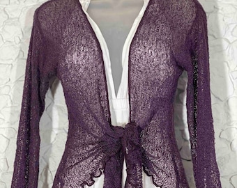 Paarse wijn #38 Transparant vest, formele avondshrug, transparante bolero met 3/4 of lange mouwen, bruidsbolero, balletwikkel. Verkrijgbaar in 20 kleuren!