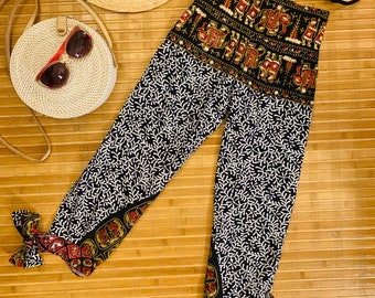 Womens Lightweight Capri Pants, Casual Loose Beach Pant, Low Waisted Resort Wear, Comfy Pants, Cropped Summer Trousers FINAL SALE!