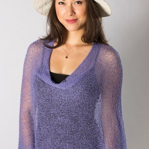Lilac Purple Summer Poncho, Wedding Knit Shawl, Boho Beach Poncho, Infinity Poncho, All In Resort Wear, 50+ Colors Avail, #127