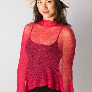 Pink Coral Summer Poncho, Knit Poncho, Boho Beach Poncho, Infinity Poncho, Women Poncho, Resort Wear, 50+ Colors Avail,  #116