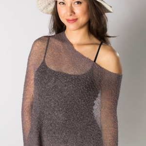 Storm Gray Versatile Knit Poncho, Womens Lightweight Boho Shawl, Wedding Poncho, Island Resort Wear Beach Cover, 50+ Colors Avail, #124