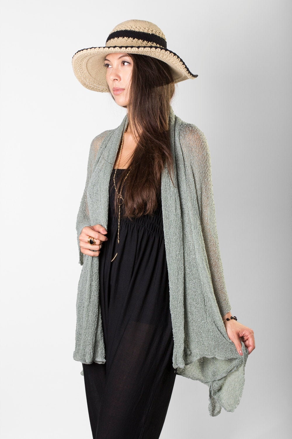 grey summer cardigan
