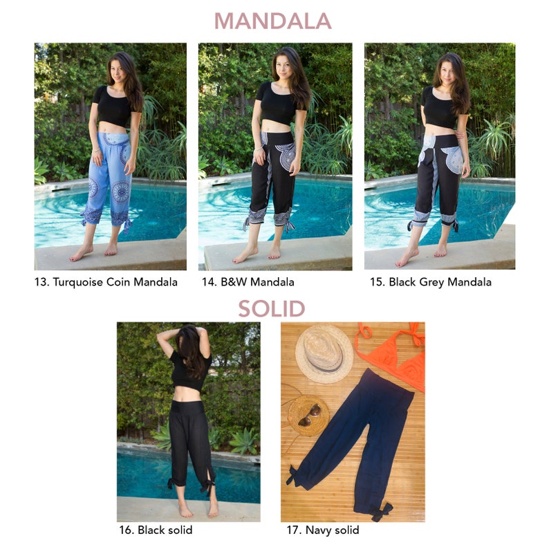 Womens Capri Pants Boho Beach Capri Resort Wear Ladies Etsy