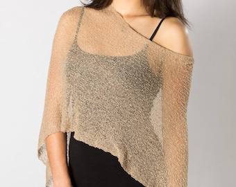 Wedding Shawl Wrap, Lightweight Knit Poncho Cover Up – Elegant Evening Outfit, Mother of the Bride or Formal Event Shawl