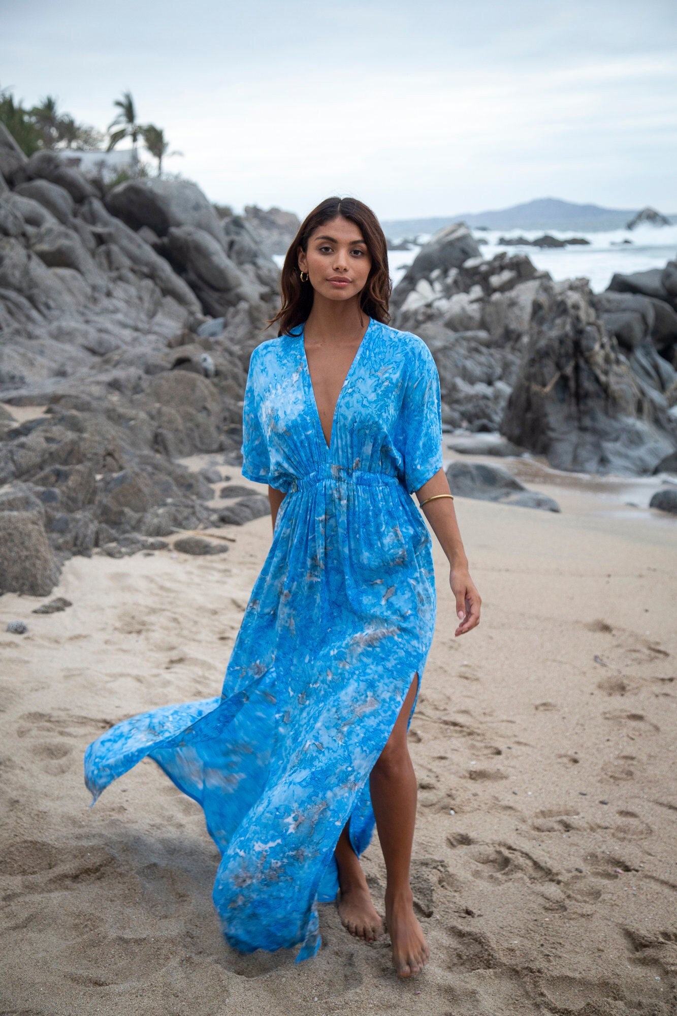 beach kimono dress Women's Ethnic Print Boho Kimono 3/4 Sleeve Swimsuit Cover up Cardigans for  Women Kimono Flowy Beach Maxi Dress (Blue,One Size) at Amazon Women's  Clothing store
