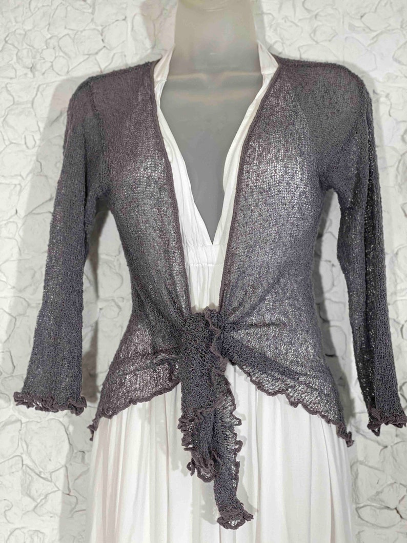 Purple Grey Sheer Cardigan Cardigan Shrug Sheer Bolero Etsy