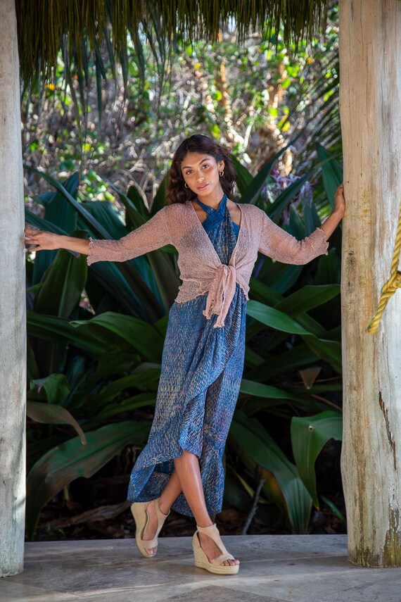 Champagne Beige 103 Knit Sheer Cardigan 