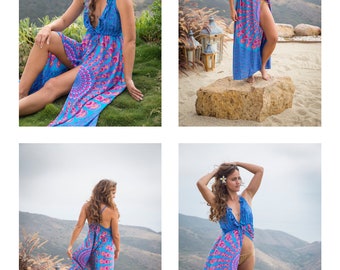 Wycnly Maxi Dresses for Women Sleeveless Square Neck Floral