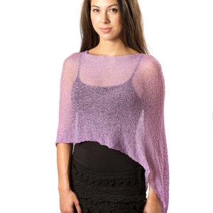 Lilac Women Poncho, Summer Poncho, Infinity Poncho, Boho Beach Poncho, Resort Wear, Knit Poncho, Sheer Summer Poncho, 50+ Colors Avail, #67