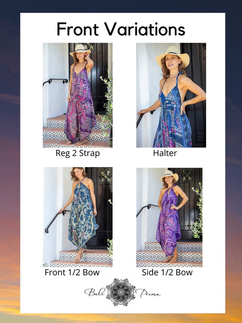 Royal Blue Mint Palm Batik Summer Dress Cover Up, Boho Maxi Resort Wear, Convertible Harem Jumpsuit, Women's Bohemian Beach Wear, image 10