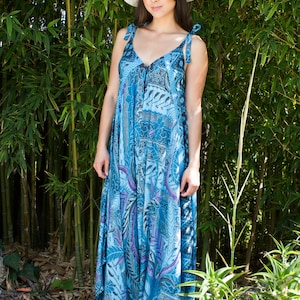 Wide Leg Women&#39;s Jumpsuit, Boho Jumpsuit, Maxi Harem Jumpsuit, Summer Jumpsuit, Resort, Turquoise Leaf Batik  XS-XL 21&quot; Torso FINAL Sale!