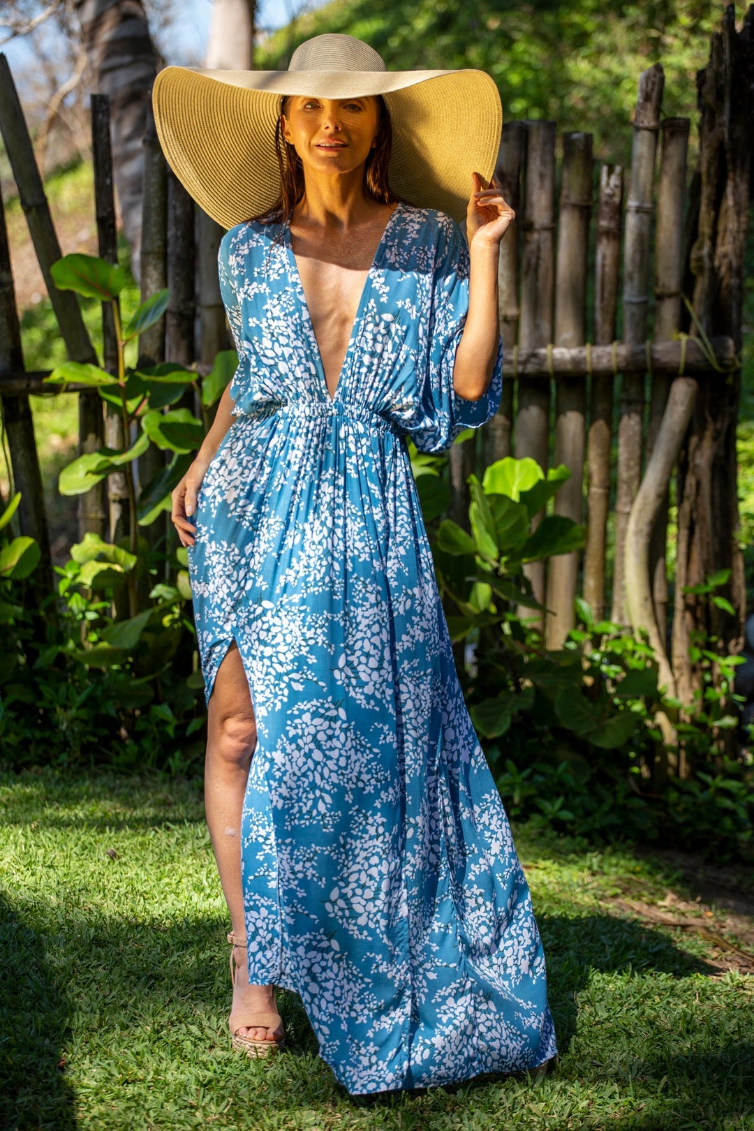 Caftano Vestiti Estivi Turchese Abiti Estivi Taglia 50 Vestiti Da