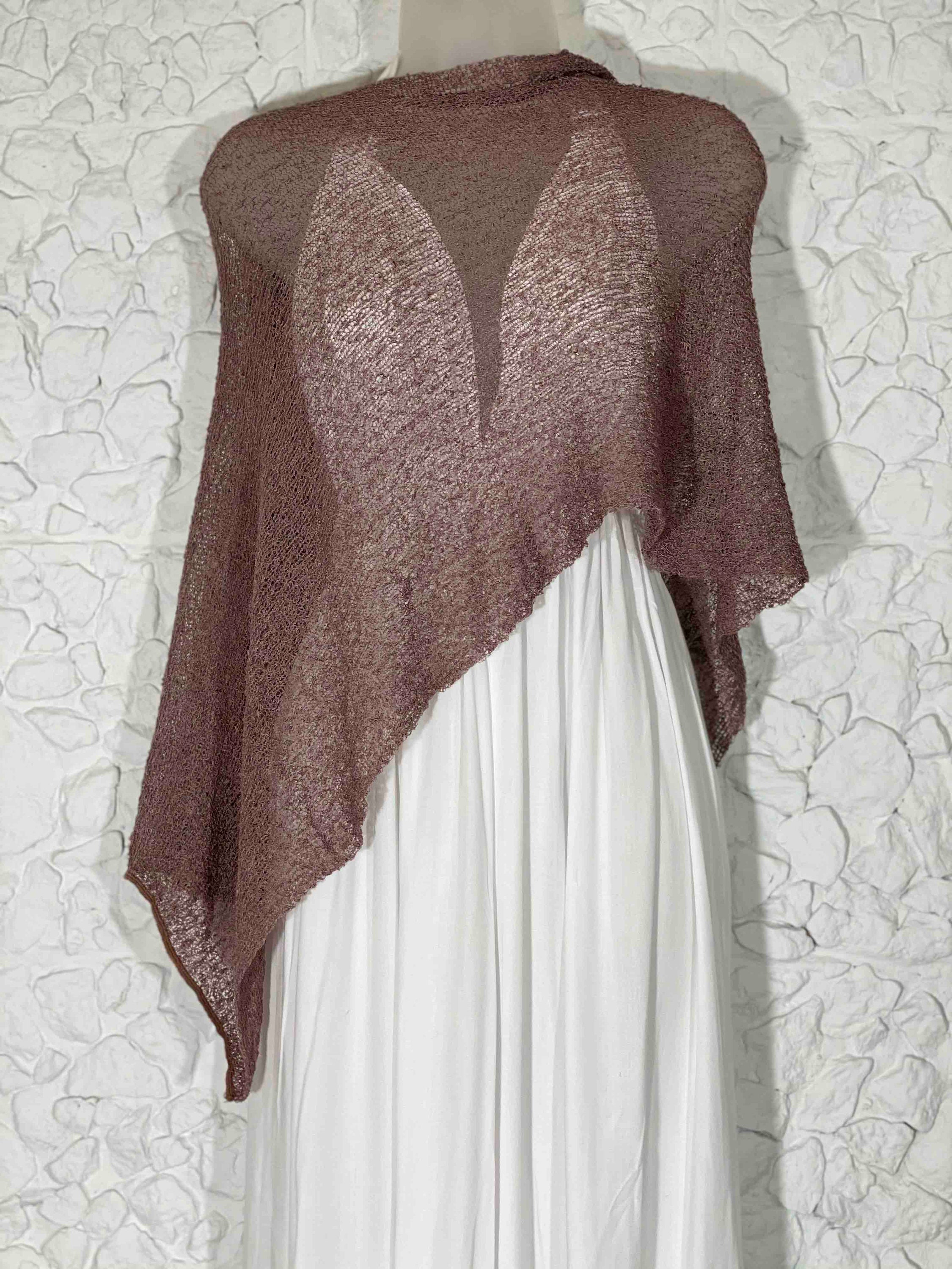 Lightweight Knit Beige Poncho Shawl Scarf Cape Bolero All in