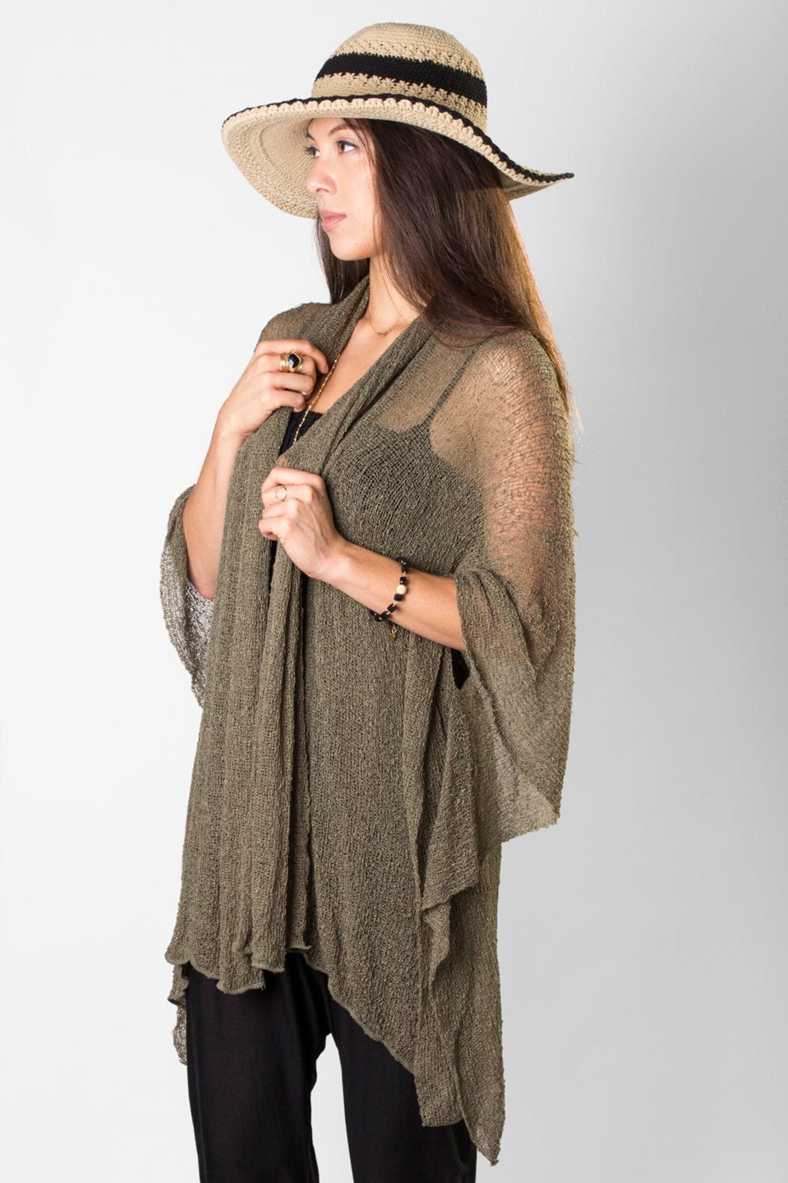 Olive Tweed Knit Cardigan